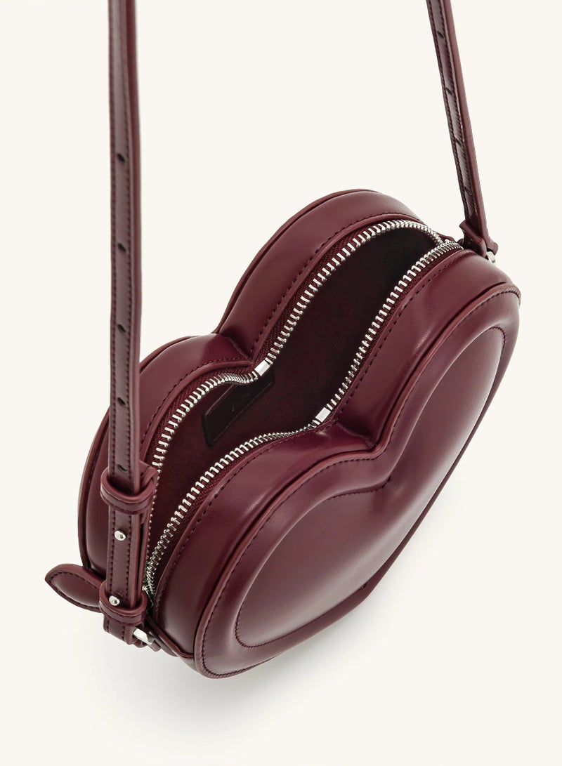 JW PEI Arlene Claret Heart Shaped Handbag - Image 4